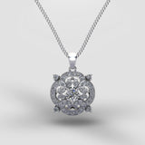 Sterling Silver Rhinestone Set (With chain)