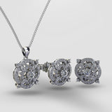 Sterling Silver Rhinestone Set (With chain)