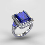 Exquisite Sapphire Blue with Sterling Silver Ring