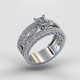 Featured Crossover Princess Cut Ring - Silver