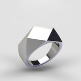 Diamond Shape Vintage Ring - Silver