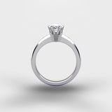 Marquise Edge Solitaire Ring - Silver