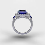 Exquisite Sapphire Blue with Sterling Silver Ring