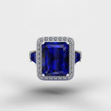 Exquisite Sapphire Blue with Sterling Silver Ring