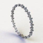 Silver Bangles S Shape with Silver Stone (set of 2)