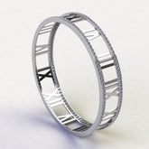 Roman Number Silver Bangle