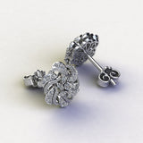Micro Diamond style Flora Set - Silver (With chain)