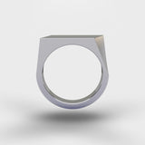 Diamond Shape Signet Ring - Silver