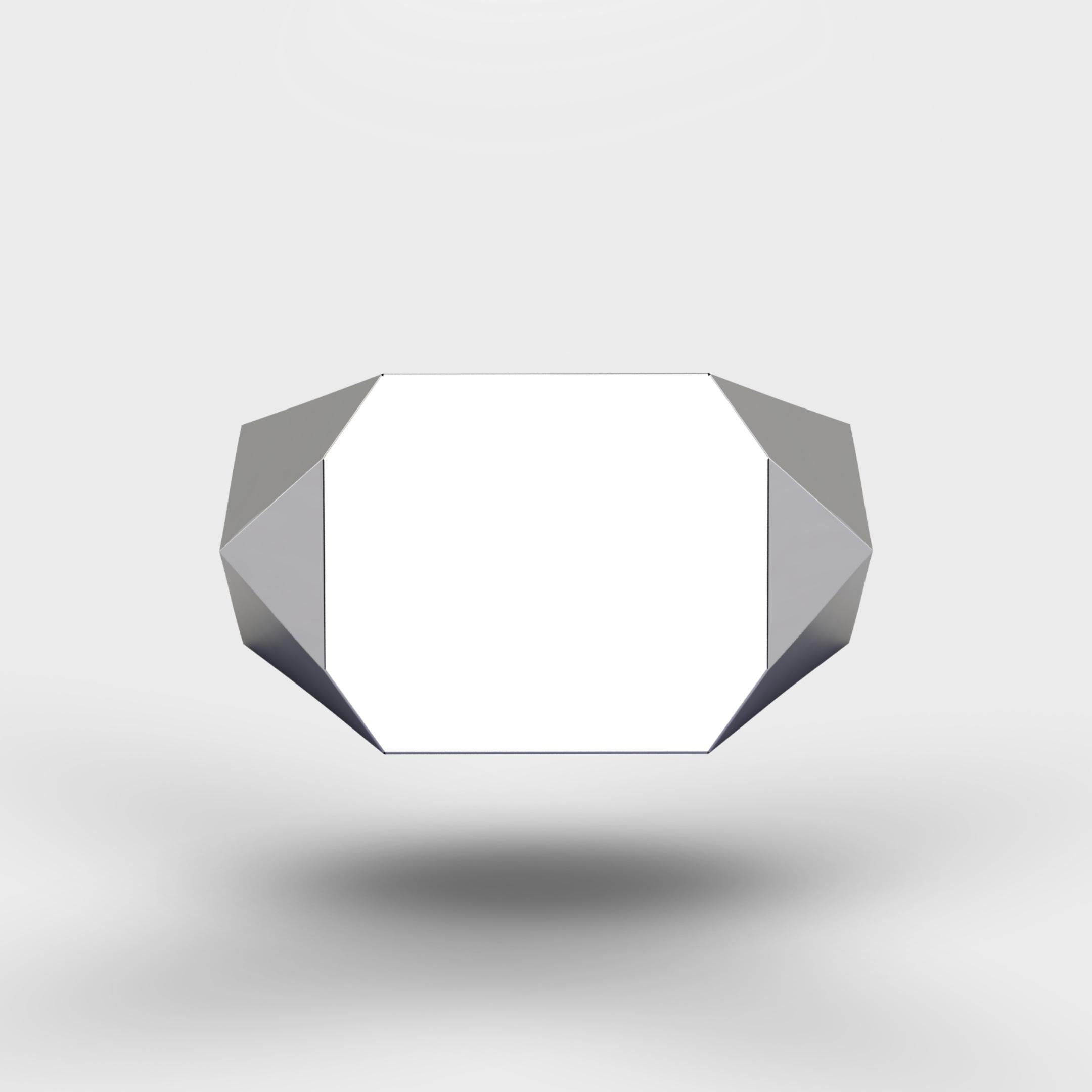 Sparkling Square Shape Ring - Silver