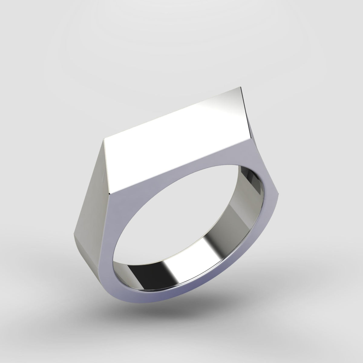 Diamond Shape Signet Ring - Silver