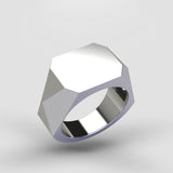 Sparkling Square Shape Ring - Silver