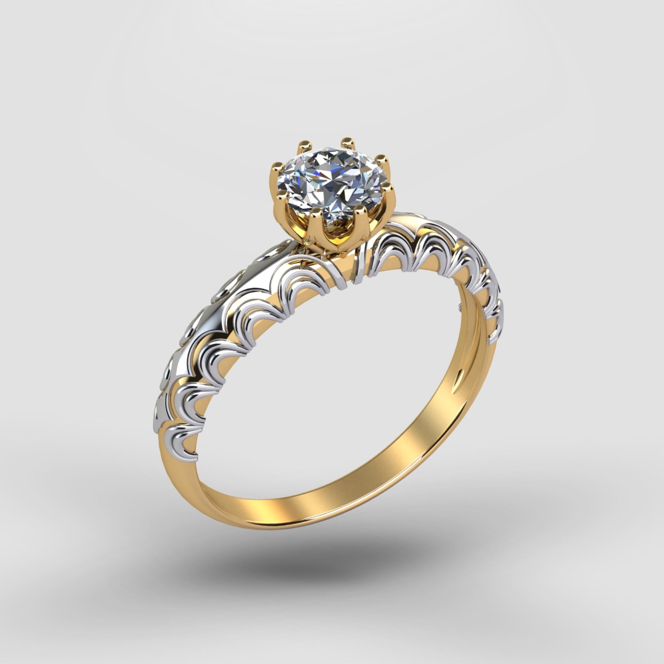 Golden Finish Sparkling Stone Ring