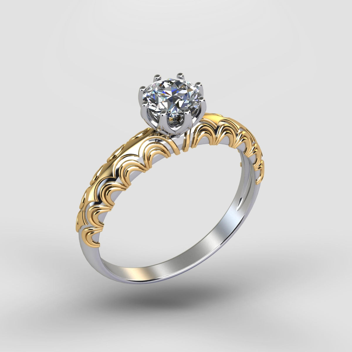 Golden Finish Sparkling Stone Ring