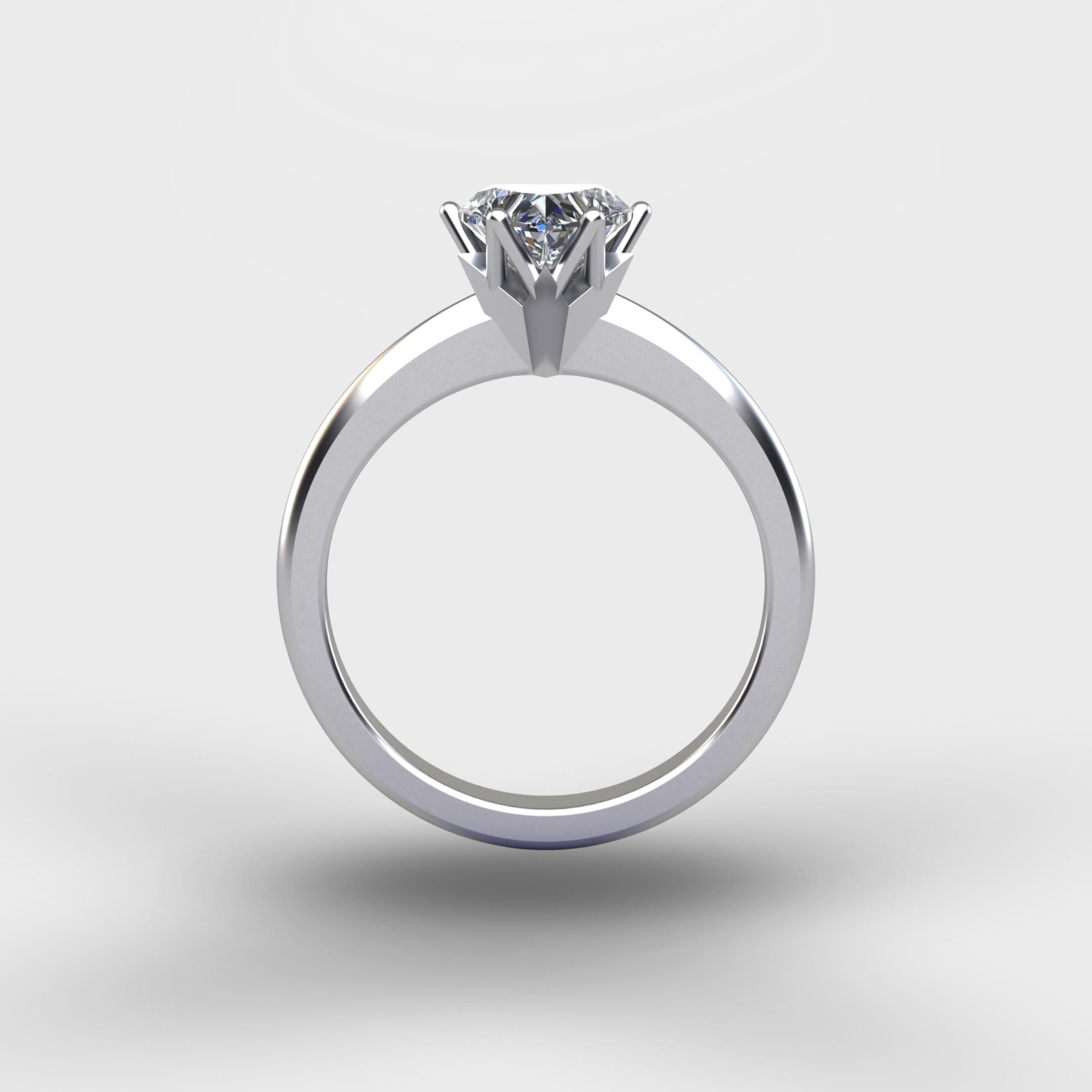 Heart Shape Solitaire Ring - Silver