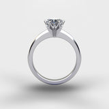 Heart Shape Solitaire Ring - Silver