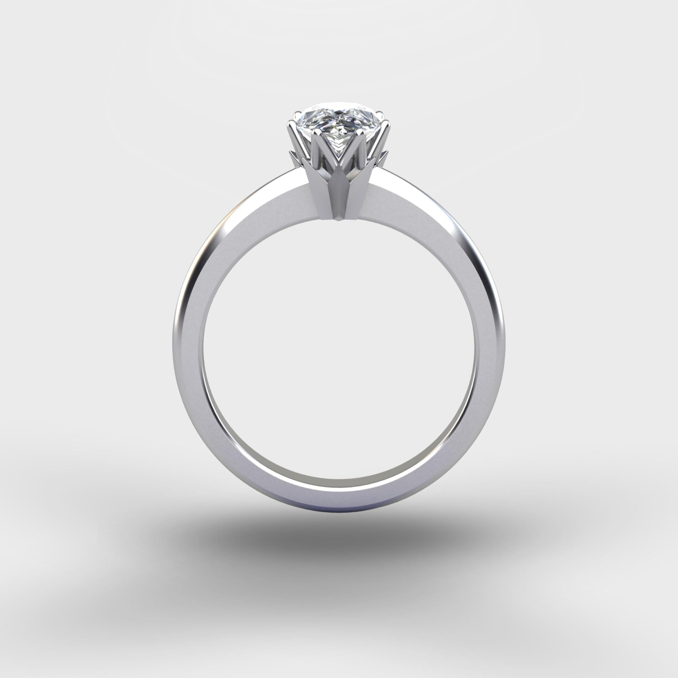 Oval Edge Solitaire Ring - Silver