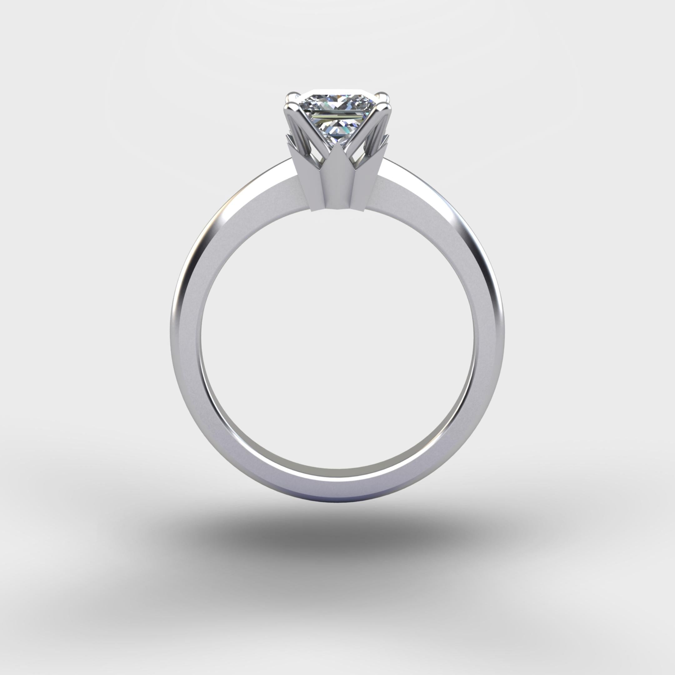 Pear Edge Solitaire Ring - Silver