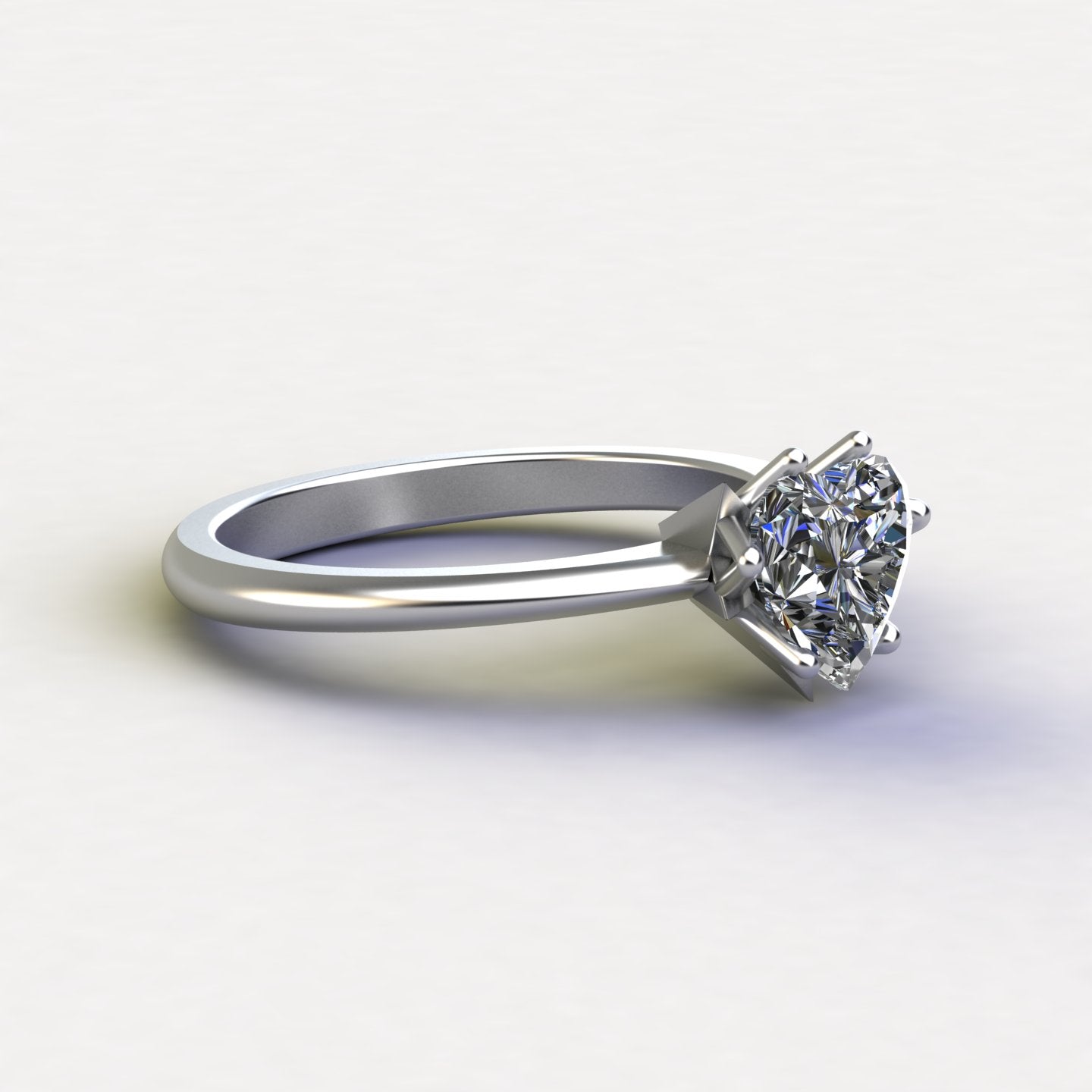 Heart Shape Solitaire Ring - Silver